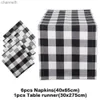 Ładownik stołowy 7pc/partia Scottish Plaid Cotton Serwetki i DIY Food Izolacja termiczna Dekoracja ślubna Akcesoria świąteczne YQ240330