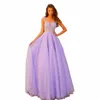 Annie Borded Glitter Tulle Prom Dres Dres Purple en forma de A Dres Dres de boda Dres 2024 Vestidos de Fiesta S8UQ#