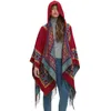 Sjaals 2024 Luxe Kapmantel Vrouwen Warm Hart Wraps Sjaal Dikke Print Sjaal Dames Deken Foulard Winter Pashmina Cape Tippet