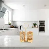 Kitchen Storage Light Luxury Gold-plated Iron Hollow Rotatable Home Multi-tube Knife Organizer Boxes Appliance Dinnerware Utensil Racks