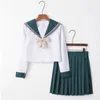 Studente di scuola superiore JK Uniforme coreana di stile preppy Sailor Donna Ragazze Estate Dr Costume stile britannico F65Y #