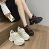Casual Shoes Design Women Sports Round Toe Lace Up Zapatos Thick Sole Buty Damskie Fashion Lady Outdoor Sapatos Feminino