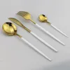 Besteck-Sets 4/6 Set Edelstahl Geschirr Gold Messer Gabel Löffel Abendessen Küche Besteck Wohnaccessoires