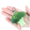 Klasyna Smycze 2pcs Creative Broccoli Warzywa Kliny Model Food Model Zabawne dzieci