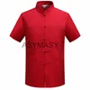 Китайская мужская рубашка Cott Kung Fu с вышивкой Wu Shu Uniform Tai Chi Одежда Рубашка с коротким рукавом Красный Синий S0vS #