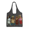 Shopping Bags Kawaii Print Capybara Squad Tote Bag Durable Canvas Shoulder Shopper Pography Handbags