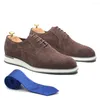 Casual Shoes 2024 Classic Mens Cow Suede Leather Oxford Lace-up Business Office Work Sneakers Autumn Winter Men Male Flats