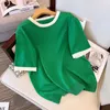 Busto da donna 160kg Plus Size 160 T-shirt manica corta in maglia di seta allentata estate ghiaccio nero verde 5XL 6XL 7XL 8XL 9XL 10XL b9tX #