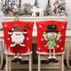 Chair Covers Cover Christmas Party Decor Holiday Festival Cute Cartoon Dining Santa Back ForXmas Drop Ship