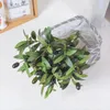 Flores decorativas artificial folha verde ramo de oliveira plantas falsas arranjo planta casamento decoração para casa adereços pogal