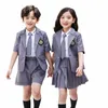 uniformes de maternelle, uniformes de classe de style anglais pour enfants, uniformes d'été à manches courtes pour l'école primaire, ensemble R2be #