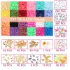 Components 24 Grid DIY Mixed Beads Set Acrylic Round Beads Squre Loose English Letter Pearl for Jewelry Making Neckacle Bracelet Accesories