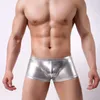 Mäns shorts herrbadkläder med push-up multicolor stammar boxare sexiga män andningsbar baddräkt hastighet glänsande läderboxare för man 2024