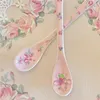 Coffee Scoops Accessories Vintage Pink Spoon Bow Rose Print Ceramic Mixing Home Afternoon Tea Dessert Bar