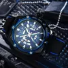 Armbandsur ForSining Sports Mechanical Watches Fashion Green Calendar Hollow Out Dial Luminous Hand Automatic Men Watch Casual Rubber