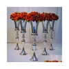 Décoration de fête en gros support de fleur en métal Sier pour centres de table et vase floral d'événement 335daotude livraison directe maison jardin F Dhkci