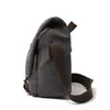 Холщовая винтажная сумка через плечо для камеры, винтажная холщовая кожаная военная сумка Menger U605 #