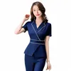 bellezza Sal estheticienne Spa Uniforme Massaggio Abiti da lavoro Piede Terapista Abiti da lavoro per le donne Blu Estetista Uniforme Suit 19vj #