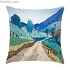 Kudde 45x45cm Farm Garden City Sea View Peach Cover Living Room SOFA Office Car Cushion Home Decoration Y240401