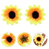 Fleurs décoratives 100 pièces têtes de tournesol jaunes artificielles décor à la maison tournesols de ménage mariage