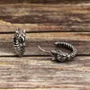 Boucles d'oreilles cerceau Fongten gothique Dragon main pour hommes en acier inoxydable mâle Hip Hop couleur argent bijoux