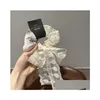 Hair Rubber Bands Korean New Summer Super Fairy Lace Floral Detachable Bow Streamer Large Size Elastic Scrunchy-Band Rope A Dhgarden Dhqq7