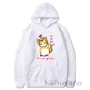 Plus Size Simples Bonito Gato Saranghae Mulheres Homens Estilo Coreano Camisola Bolso Hoodies Casual Solto Outono Inverno Crewneck Roupas 63na #