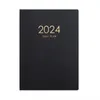 Spoons 2024 Black Plan Notebook Calendar Thickened Daily Weekly Office School Supplies
