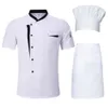 Chef Shirt Hat Apr Profial Chef Uniform Set 3 pièces Chapeau Apr Shirt Combo pour Hôtel Cuisine Restaurant Cuisine Unisexe X5sY #