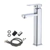 Bathroom Sink Faucets Modern Kitchen Easy Install Mixer Tap Cold Water Basin Faucet Washroom Stainless Steel Countertop Single Lever