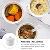 Bowls Ceramic Stew Pot Soup Holder Bowl With Lid Kitchen Tableware Home Supply Mini Pan