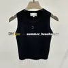 Tasarımcı Rhinestone Fringe Örgü Yelek Moda Boncuklu Kolsuz Örgü Üstler Rhinestone Logo Örme Kefit Gibi Kadınlar Kolsuz Örgü Tees