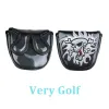 Klubbar Skull Pu Golf Club Mallet Putter Head Cover för Center Shaft Putters med magnetisk stängning