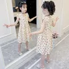 Girls' dress 2024 new children's dress children's short sleeve cotton floral dress girl Princess dress