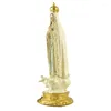 Dekorativa figurer Our Lady of Fatima Blessed Virgin Mother Mary Katolska religiösa gåvor 8 tum färgade hartsstaty Figurin