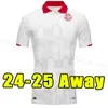 2024 2025 Tunezja piłka nożna MAILLOT de Foot 24 25 Dom Red #7 Msakni #10 Khazri koszulka z białej Khalifa Sassi Maaloul Tunezia Football Football Cup