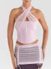 Dames Tanks Korset Tops Met Visgraat Ruglooze Club Party Sexy Top Vest Halter Mouwloos Skinny Crop Lente Zomer