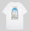 Designer T Shirt Homens Casa Blanca Camisas de Luxo Mens Camisetas Designer Mulheres Camiseta Luxe Oversized Casablanc Camisa Mulher Pescoço Redondo Algodão Manga Curta Carta Tees