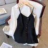 150kg Plus Size Women's Bust 148 Spring Autumn Blouse Dr With Suspender Blazer Suit Loose Casual Sets 4XL 5XL 6XL 7XL 8XL 9XL m1JD#