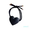 Designer Haarseil Sweet Black Love Scrunchie Gummiband Elastisch Marke Pferdeschwanzhalter Haarschmuck