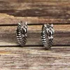 Boucles d'oreilles cerceau Fongten gothique Dragon main pour hommes en acier inoxydable mâle Hip Hop couleur argent bijoux