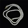 3mm 4mm 5mm 6mm 1 rangée brillant chaîne de tennis collier hommes Hip Hop glacé Bling CZ collier bijoux or argent couleur charme cadeau 240323