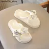 Sandali Ragazze Estate Scivolo per bambini Moda Cristallo Coniglio Scarpe da spiaggia Morbida suola spessa Punta aperta Scivolo esterno antiscivolo per bambini Q240330