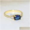 Anillos de boda para mujer Mticolor Circón ovalado de lujo Color dorado claro Regalo de novia Joyería al por mayor R883 Anillo de entrega de boda Dhaka