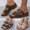 Hausschuhe Slipper Schnalle Mode und Sandalen Nähen Auto Keil Metall Damen Strass Bein