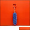 Keychains & Lanyards New Long Pom Chain For Women Faux Mink Fur Bag Charms Pendant Tassel Fluffy Car Ring Ornaments Wholesale L230314 Dhzoi