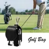 Mini Golf Ball opbergzak met 2 T -stukken dubbele kogelzak draagbare PU lederen taille zakken met metalen gesp golfriemhouder zakje
