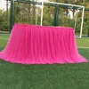 Jupe de Table en Tulle Tutu pour fête de mariage, 150/100cm, vaisselle en tissu, décoration de maison pour réception-cadeau pour bébé, jupe d'anniversaire