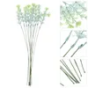 Dekorativa blommor 10 st Simulerat Green Plant Decoration Office Fake Leaves Stem Leaf Faux Artificial Wire för