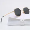 Óculos ao ar livre retro proteção uv tons quadrados óculos de sol metal polígono óculos de sol para homem/mulher